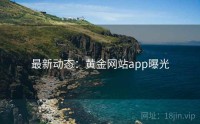最新动态：黄金网站app曝光
