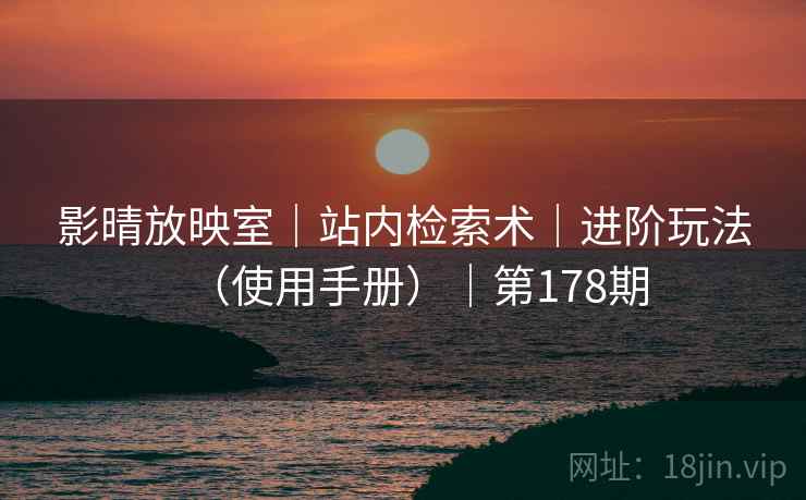 影晴放映室｜站内检索术｜进阶玩法（使用手册）｜第178期