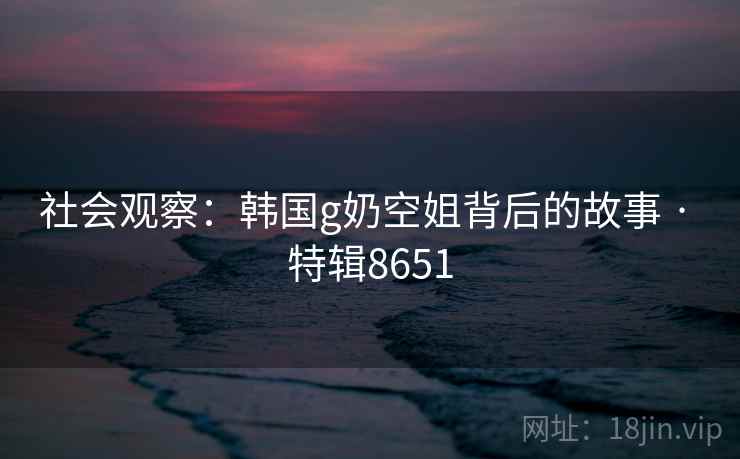 社会观察：韩国g奶空姐背后的故事 · 特辑8651